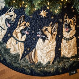 Shepherd Noel Gathering Quilted Christmas Tree Skirt Adorable Holiday Tree Skirt for Cozy Spaces