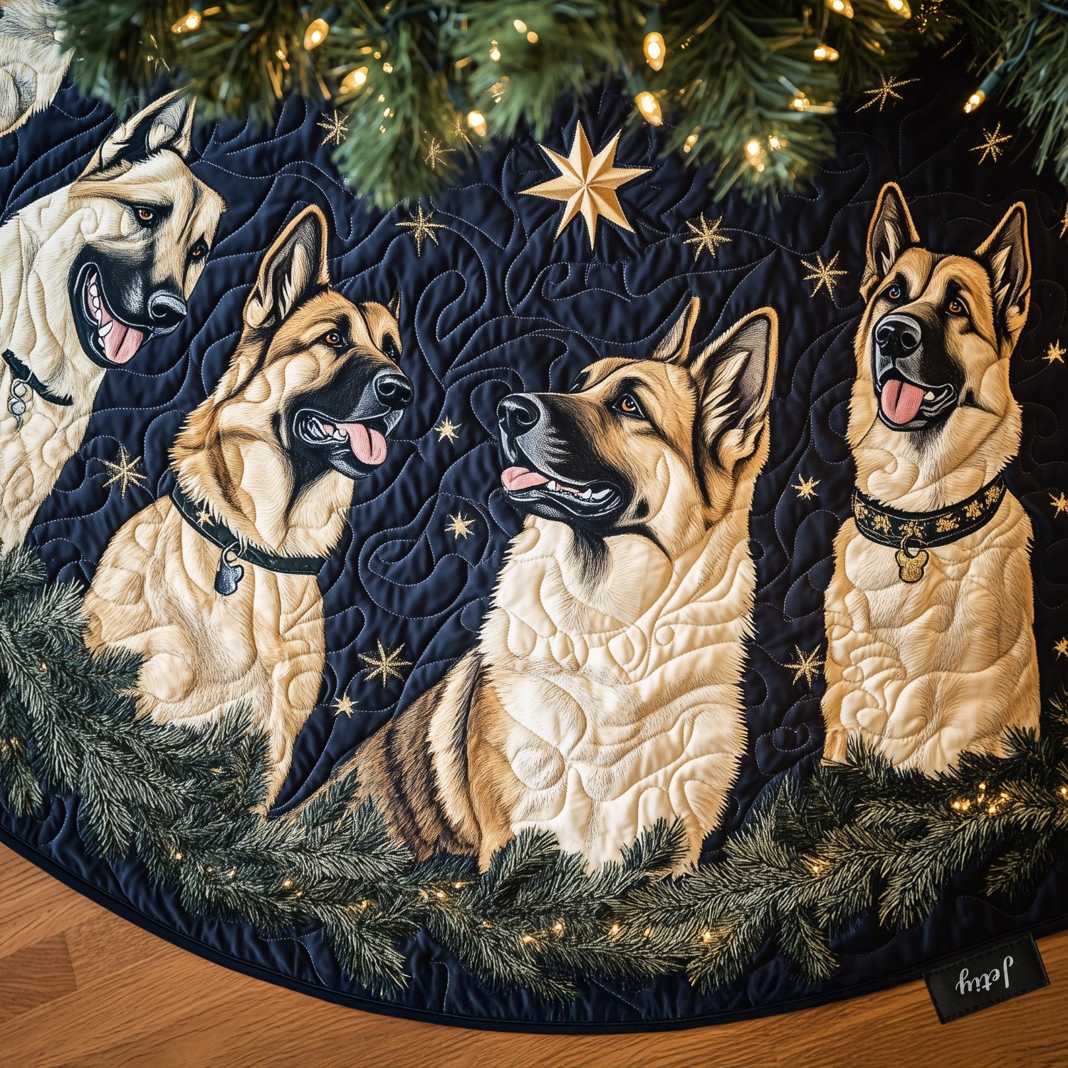 Shepherd Noel Gathering Quilted Christmas Tree Skirt Adorable Holiday Tree Skirt for Cozy Spaces