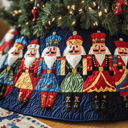 Yuletide Watch Quilted Christmas Tree Skirt Lovely Holiday Tree Skirt for Festive Vibes