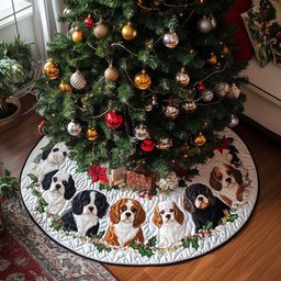 King Christmas Quilted Christmas Tree Skirt Popular Gift Merch for Christmas Enthusiasts