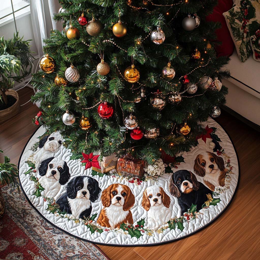 King Christmas Quilted Christmas Tree Skirt Popular Gift Merch for Christmas Enthusiasts