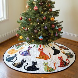 Silent Stalkers Quilted Christmas Tree Skirt Perfect Holiday Gift for Home Decor Lovers