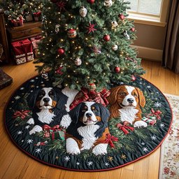 Snowy Berner Quilted Christmas Tree Skirt Trending Christmas Tree Skirt Merch 2025