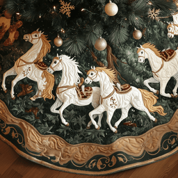 Winter Trot Quilted Tree Skirt Holiday Merch That Completes Your Christmas Setup