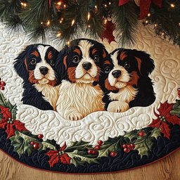 Mountain Soul Quilted Christmas Tree Skirt Adorable Holiday Tree Skirt for Cozy Spaces