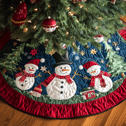 Joyful Yuletide Glow Christmas Tree Skirt Popular Gift Merch for Christmas Enthusiasts