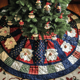 Yuletide Gnome Joy Christmas Quilted Tree Skirt Exclusive Christmas Tree Skirt Merch Collection