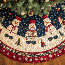 Winter Joyful Jester Christmas Quilted Tree Skirt Custom Christmas Tree Skirt Merch for Your Family