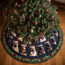 Merry Shepherd Whispers Quilted Christmas Tree Skirt Luxury Christmas Tree Skirt for Elegant Homes