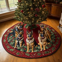 Shepherd Gift Quilted Christmas Tree Skirt Custom Christmas Tree Skirt Merch for Your Family