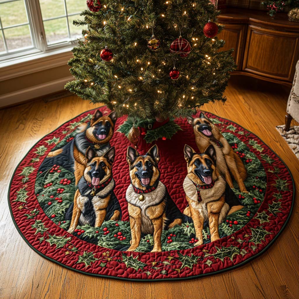Shepherd Gift Quilted Christmas Tree Skirt Custom Christmas Tree Skirt Merch for Your Family