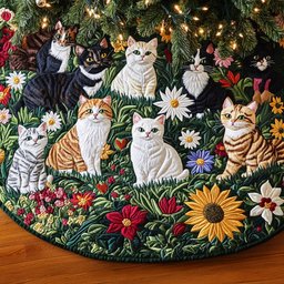 Pawprint Garden Quilted Christmas Tree Skirt Christmas Tree Skirt Gift That Brings Joy