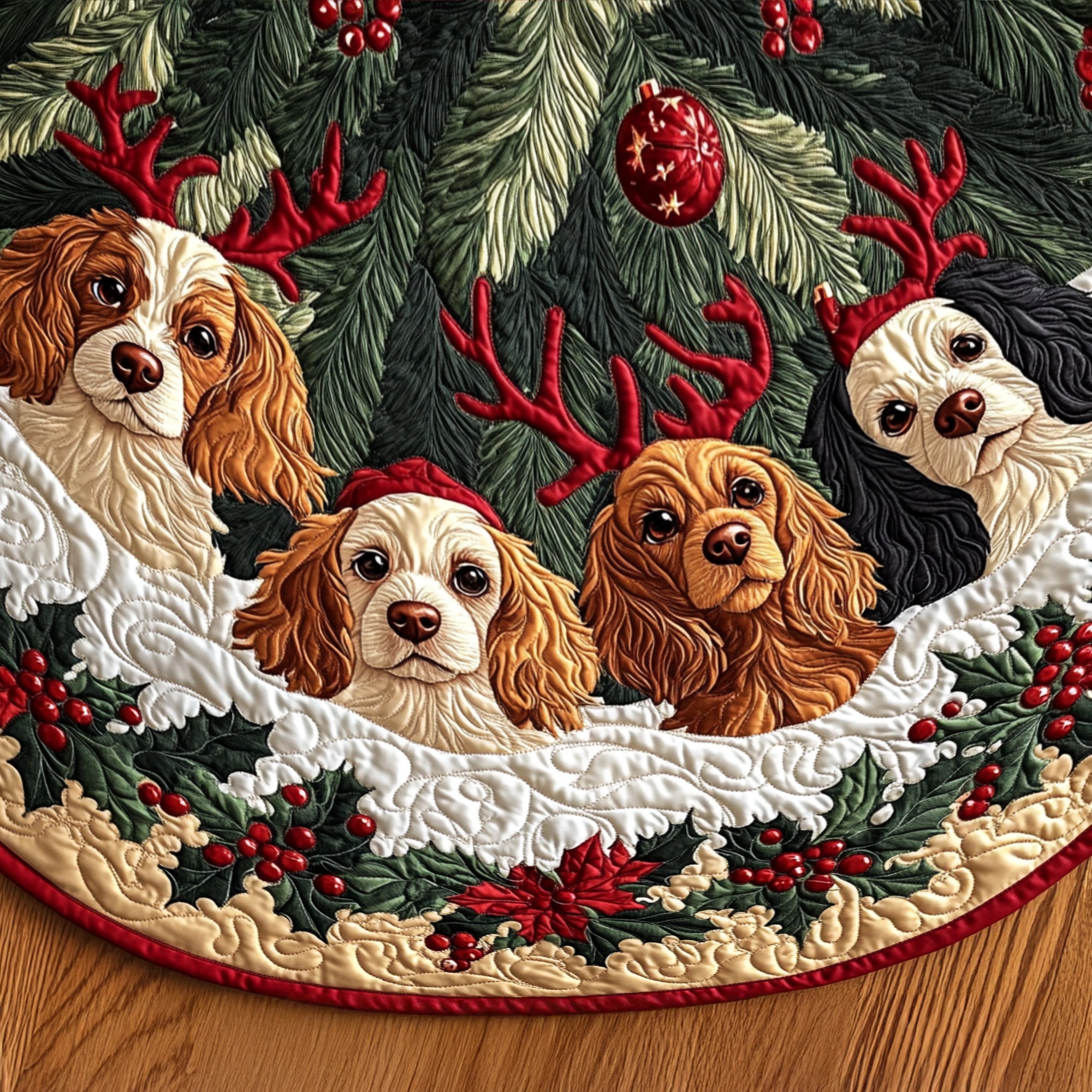 Noble Companion Quilted Christmas Tree Skirt Must Have Holiday Merch for Christmas Decor