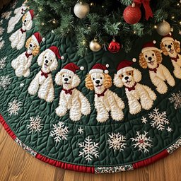 Adorable Poodle Quilted Tree Skirt A Heartwarming Holiday Home Essential