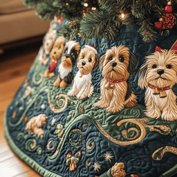 Adorable Yorkshire Terrier Quilted Tree Skirt Summer Merch Vibes