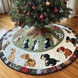 Christmas Beagle Quilted Tree Skirt Thoughtful Holiday Gift Merch