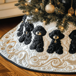 Black Poodle Quilted Tree Skirt Fall Merch Pick