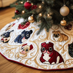 Bulldog Quilted Tree Skirt Lovely Mother�s Day Gift Merch