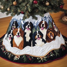 Bernese Mountain Quilted Tree Skirt Merch For Family