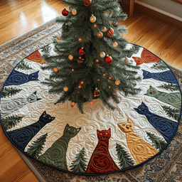 Cat Of Joy Quilted Tree Skirt Winter Merch Essentials