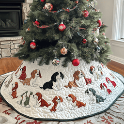 Christmas Beagle Quilted Tree Skirt Everyday Merch Choice