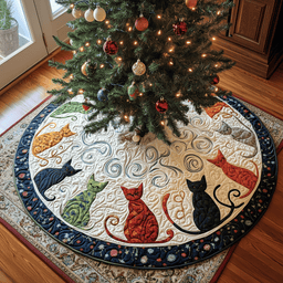 Cat Of Joy Quilted Tree Skirt Fall Merch Pick