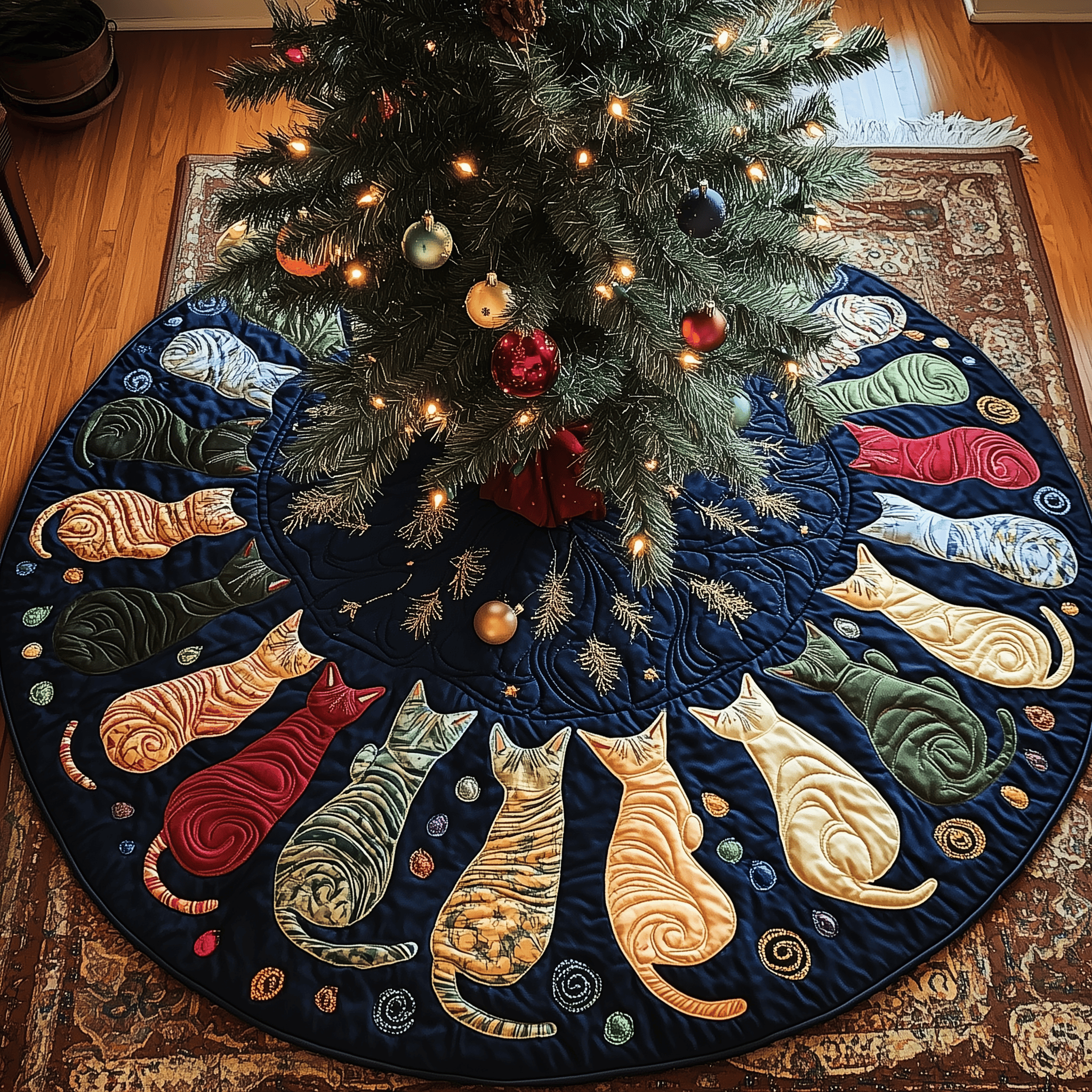 Cat Of Joy Quilted Tree Skirt Summer Merch Vibes