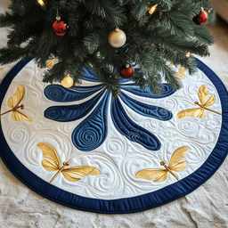 Christmas Dragonfly Quilted Tree Skirt Lovely Mother�s Day Gift Merch