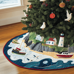 Christmas Coastal Quilted Tree Skirt Everyday Merch Choice