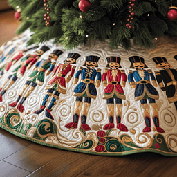 Christmas Nutcracker Quilted Tree Skirt Unique Gift Merch For Friends
