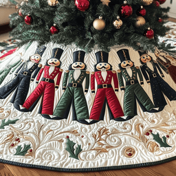 Christmas Nutcracker Quilted Tree Skirt Meaningful Anniversary Gift Merch