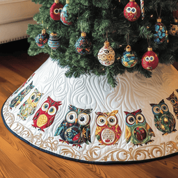 Christmas Owl Quilted Tree Skirt Lovely Mother�s Day Gift Merch