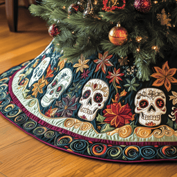 Christmas Joyful Skull Quilted Tree Skirt Memorable Graduation Gift Merch