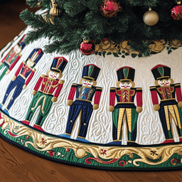 Christmas Nutcracker Quilted Tree Skirt Heartfelt Gift Merch For Mom