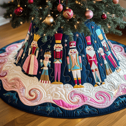 Christmas Nutcracker Quilted Tree Skirt Adorable Easter Gift Merch