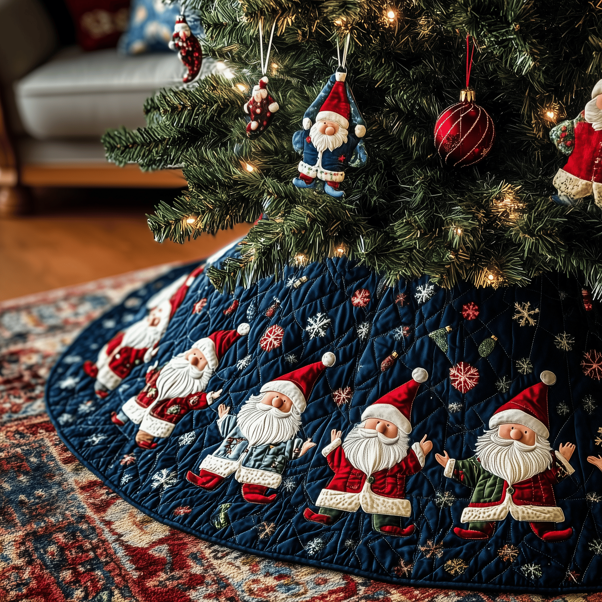 Christmas Gnome Quilted Tree Skirt Thoughtful Valentine�s Day Gift Merch