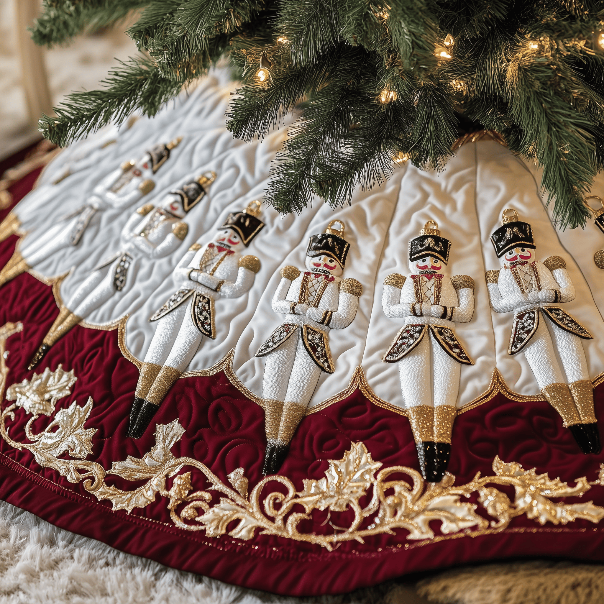 Christmas Nutcracker Quilted Tree Skirt Perfect Tree Skirt Decoration Merch