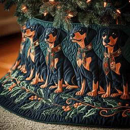 Christmas Doberman Quilted Tree Skirt Charming Tree Skirt Gift Idea