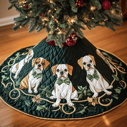 Christmas Boxer Quilted Tree Skirt Heartwarming Father�s Day Gift Merch