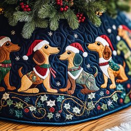 Dachshund Charm Quilted Tree Skirt Thoughtful Valentine�s Day Gift Merch