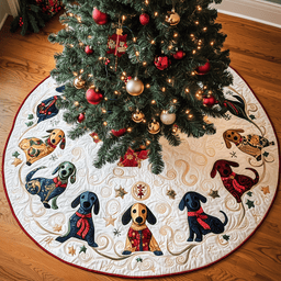 Dachshund Quilted Tree Skirt Special Birthday Gift Merch
