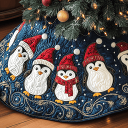Christmas Penguin Quilted Tree Skirt Perfect Tree Skirt Decoration Merch