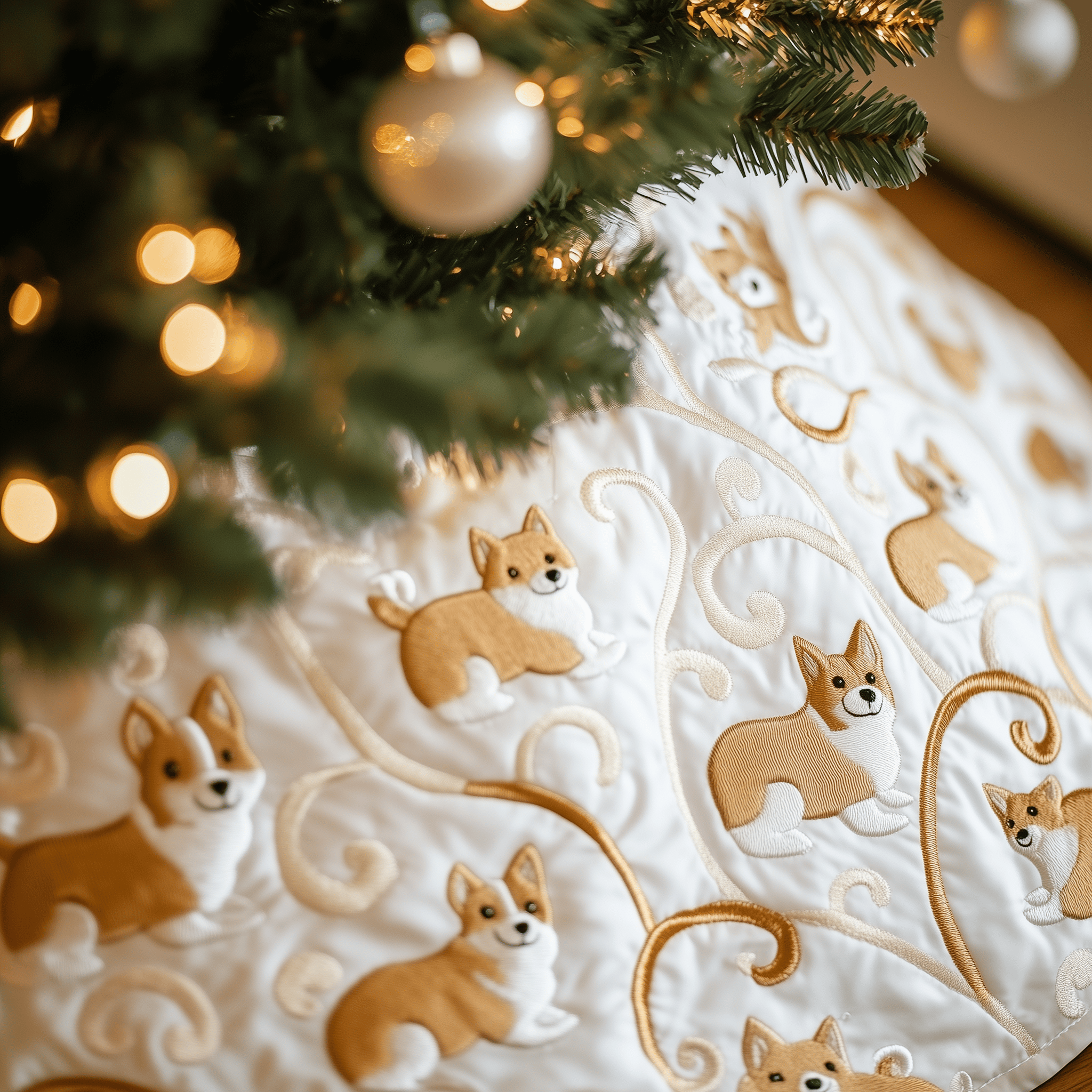 Corgi Quilted Tree Skirt Perfect Home For Christmas Tree Merch