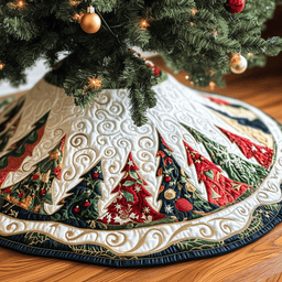 Christmas Tree Quilted Tree Skirt Charming Tree Skirt Gift Idea