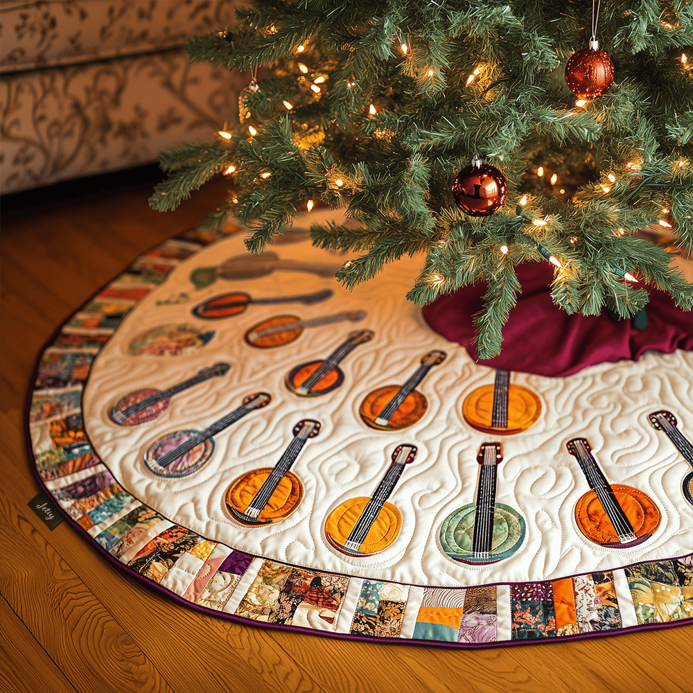 Classical Banjo Quilted Tree Skirt Beautiful Christmas Tree Skirt Merch