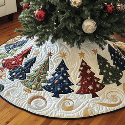 Christmas Tree Quilted Tree Skirt Charming Thanksgiving Gift Merch
