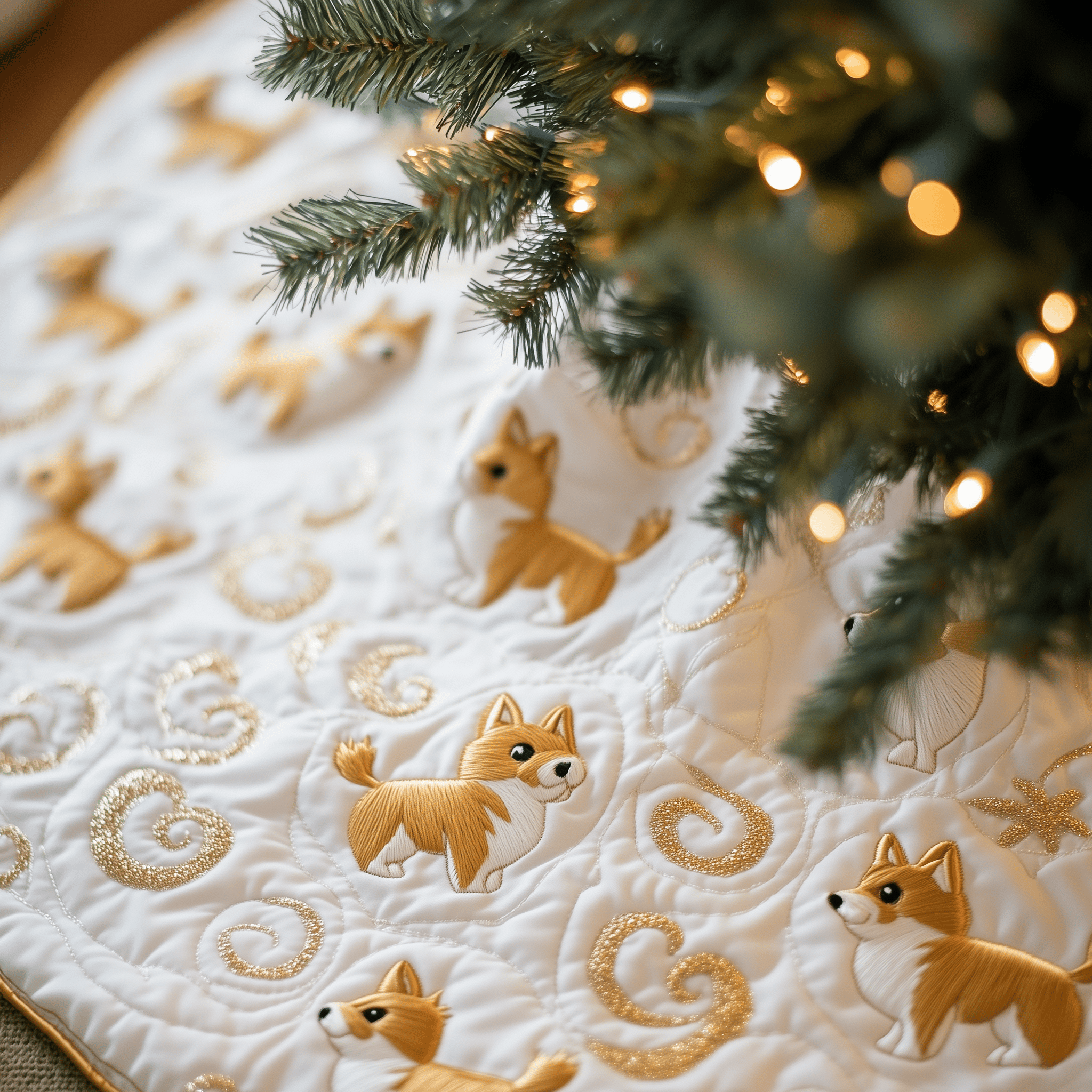 Corgi Quilted Tree Skirt Perfect Christmas Gift Merch
