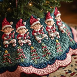Santa Helper Quilted Tree Skirt Meaningful Anniversary Gift Merch