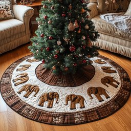 Rustic Elephant Quilted Tree Skirt Beautiful Christmas Tree Skirt Merch