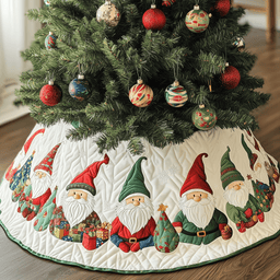 Gnome Quilted Tree Skirt Perfect Home For Christmas Tree Merch